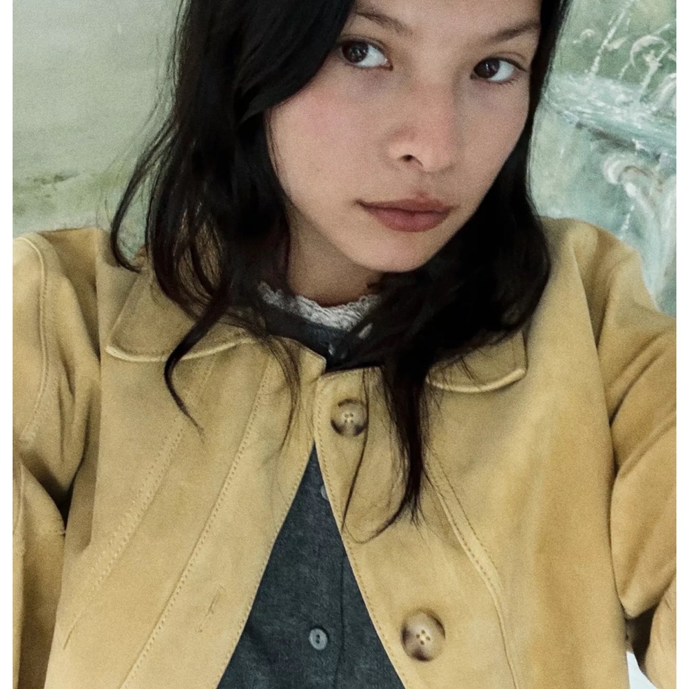Zara 100% SUEDE LEATHER JACKET - Picture 3 of 6